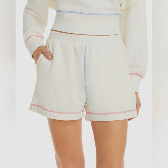 Rails Alice Rainbow Stitch Shorts Cream colorful loungewear Activewear XL - Picture 1 of 7